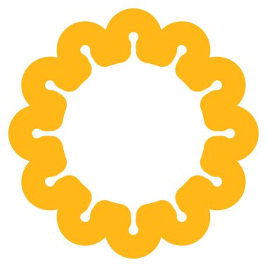 Dişli kontur glif simgesini