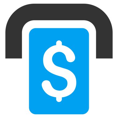 Bankamatiğe düz glif simgesi