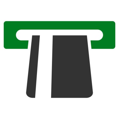 Banka kartı Terminal düz glif simgesi