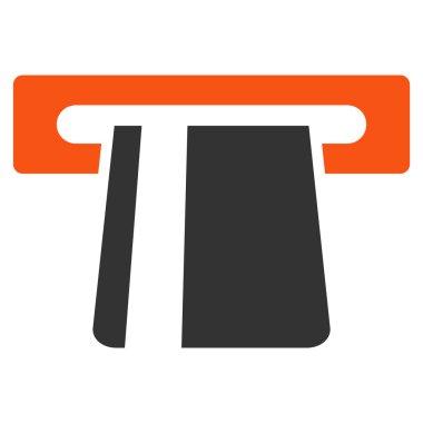 Banka kartı Terminal düz glif simgesi