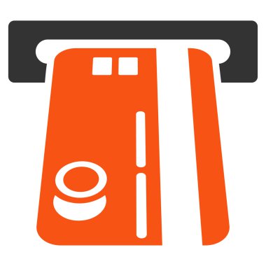 Banka Atm düz glif simgesi