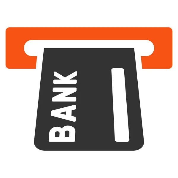 Банковский банкомат икона плоской глифы — стоковое фото