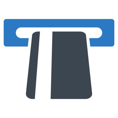 Bankacılık hizmet düz vektör simgesi otomatik