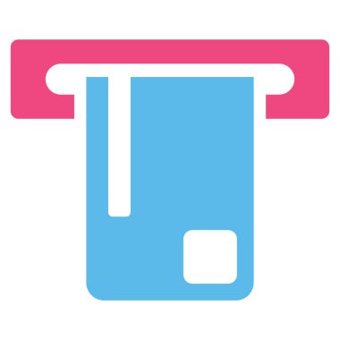 Banka Atm düz vektör simgesi