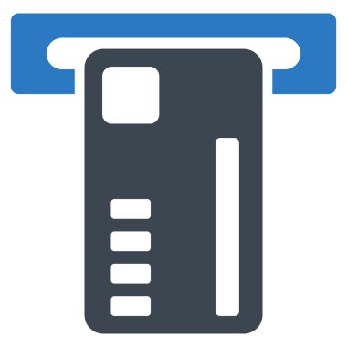 Bilet makine düz vektör simgesi