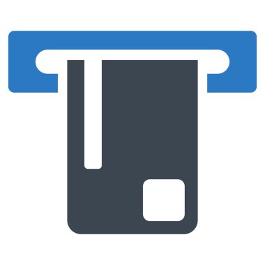 Banka Atm düz vektör simgesi