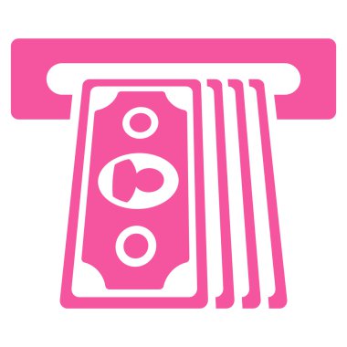 Bankamatiğe Terminal düz vektör simgesi