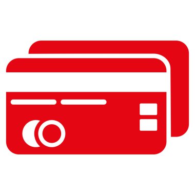 Banka kartları düz vektör simgesi