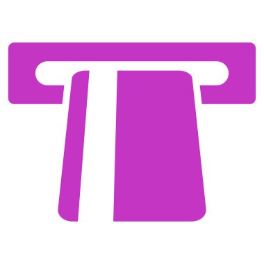 Bankacılık hizmet düz vektör simgesi otomatik