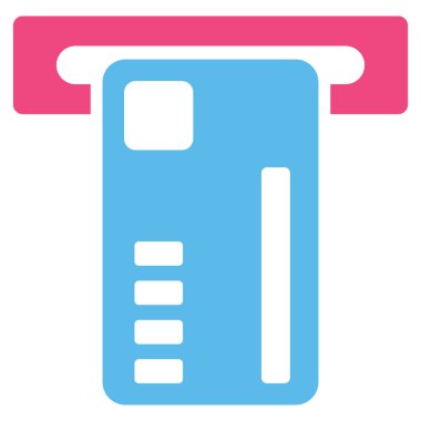 Bilet makine düz vektör simgesi