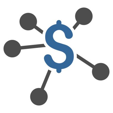 Finansal bağlantılar düz glif simgesi