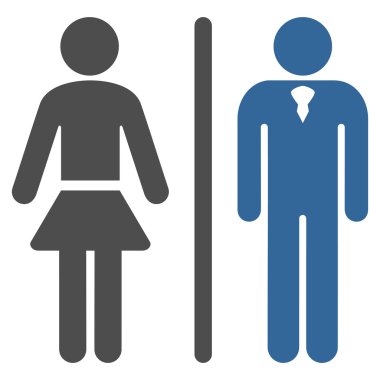 Tuvalet kişi düz glif simgesi