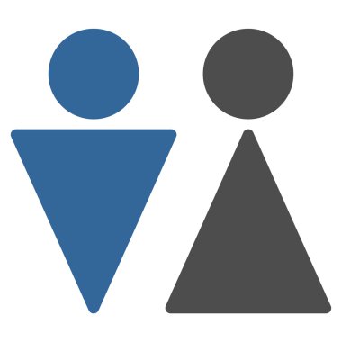 WC kişi düz glif simgesi