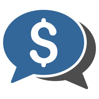 Para sohbet düz glif simgesi