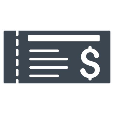 Bilet düz glif simgesi