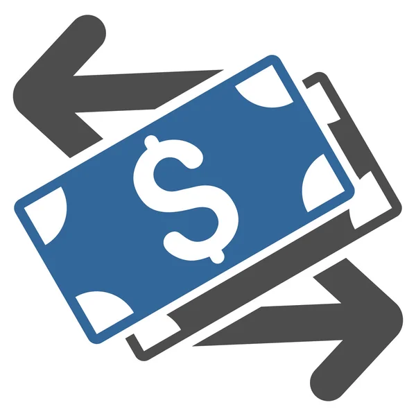 Échange de billets en dollars Icône de glyphe plate — Photo