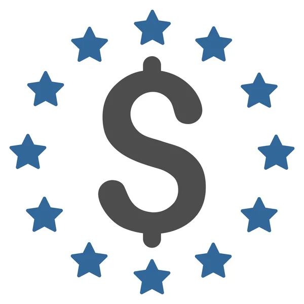 Dollar Stars Flat Glyph Icono — Foto de Stock