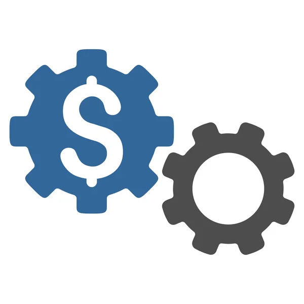 Financial Gears Flat Glyph Icon — Stock Photo, Image