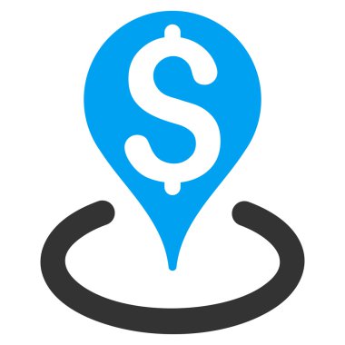 İş coğrafi hedefleme düz vektör simgesi