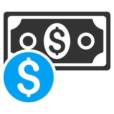 Doları nakit düz vektör simgesi