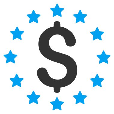 Doları yıldız düz vektör simgesi