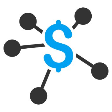 Finansal bağlantılar düz vektör simgesi