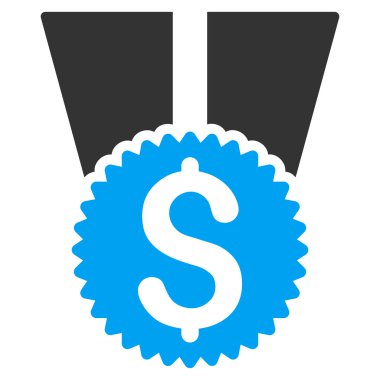 Para ödülü düz vektör simgesi