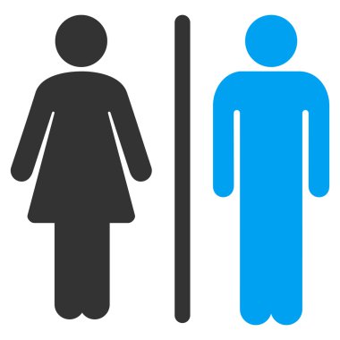 WC kişi düz vektör simgesi