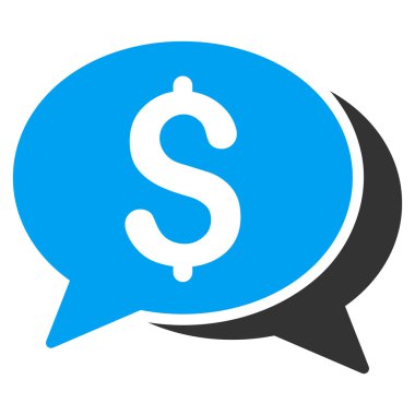 Para sohbet düz vektör simgesi