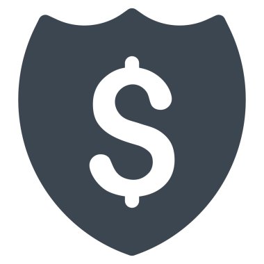 Mali kalkan düz vektör simgesi