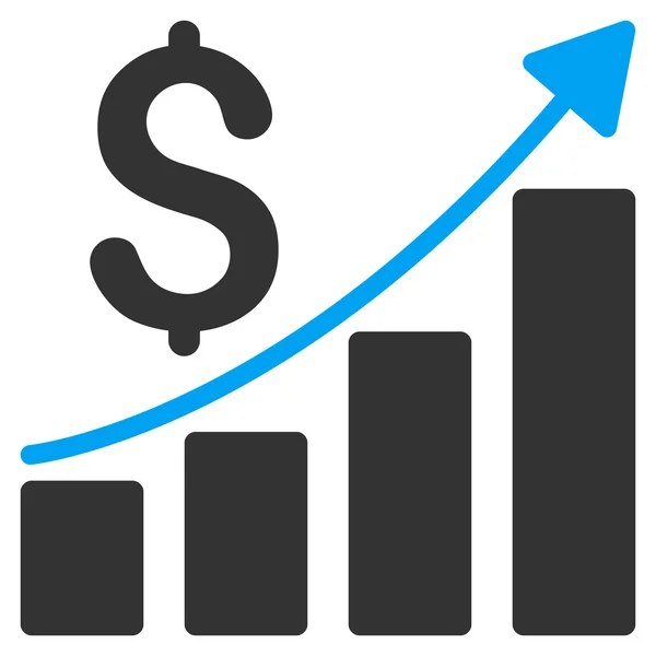 Graphique de croissance des ventes Icône vectorielle plate — Image vectorielle