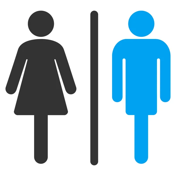 WC Personnes Appartement vectoriel Icône — Image vectorielle