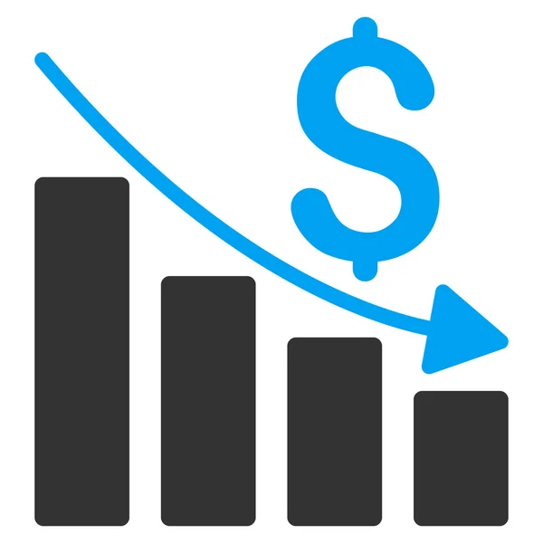 Ikona płaskie wektor wykres sprzedaży kryzysu — Wektor stockowy