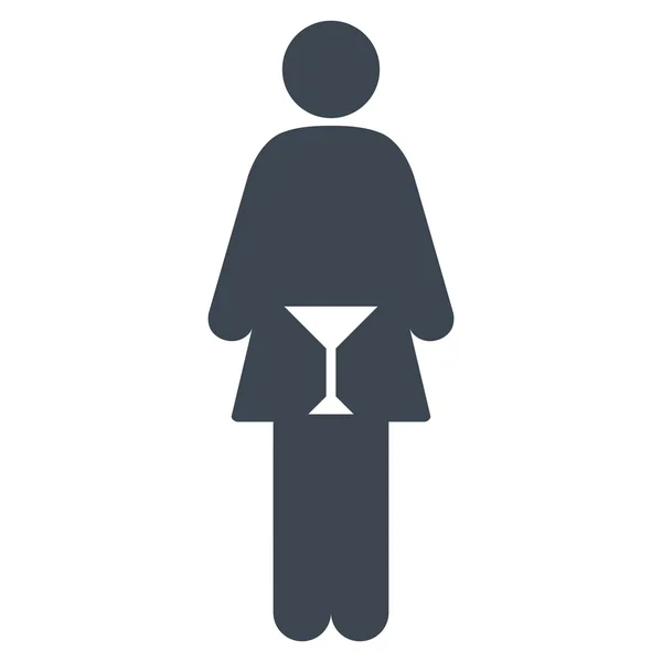 WC ženy ploché vektorové ikony — Stockový vektor
