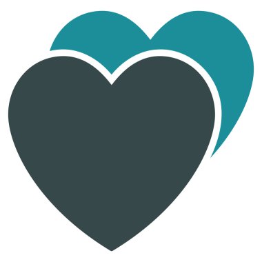 Sevgi kalpleri düz glif simgesi