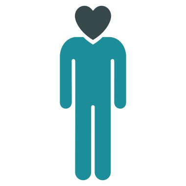 Aşık adam düz glif simgesi