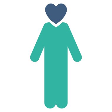 Aşık adam düz glif simgesi