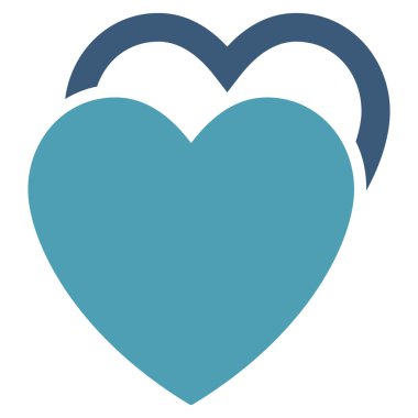 Sevgi kalpleri düz glif simgesi