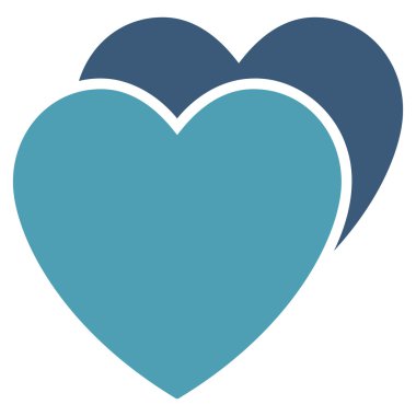 Sevgi kalpleri düz glif simgesi