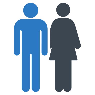 Evli çift düz glif simgesi