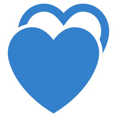 Sevgi kalpleri düz glif simgesi