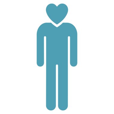 Aşık adam düz glif simgesi