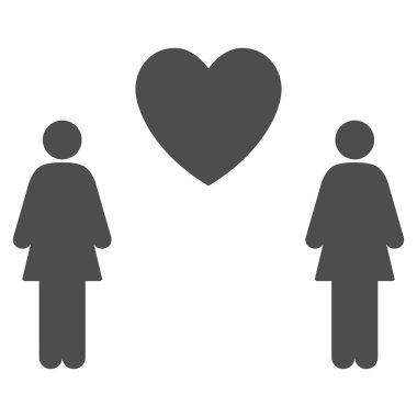 Glif simgesi Lesbi aşk çift düz