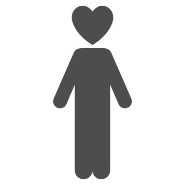 Aşık adam düz glif simgesi