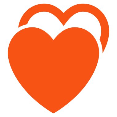 Sevgi kalpleri düz glif simgesi