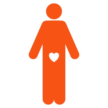 Aşık adam düz glif simgesi