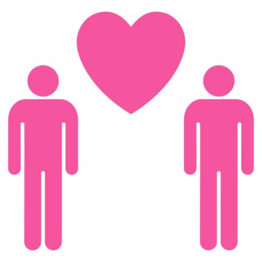 Eşcinsel aşık düz glif simgesi