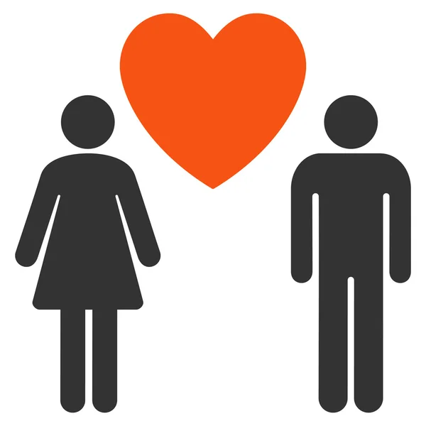 Liefde personen platte Glyph pictogram — Stockfoto