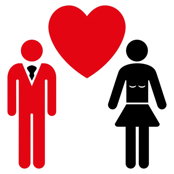 Liefde personen platte Glyph pictogram — Stockfoto