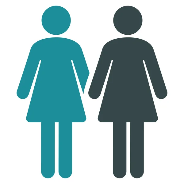 Lesbi Couple Flat Glyph Icon — Stock Photo, Image